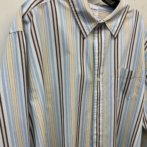 Old navy shirt blue white/yellow/green stripes xl - Picture 4 of 7